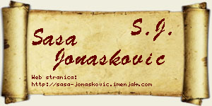 Saša Jonašković vizit kartica